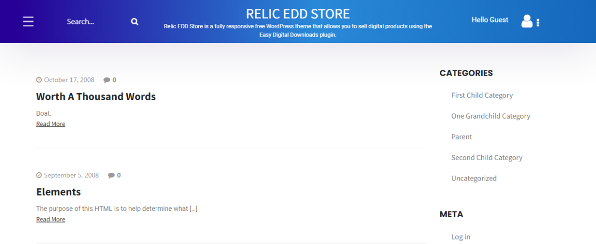 Relic EDD Store