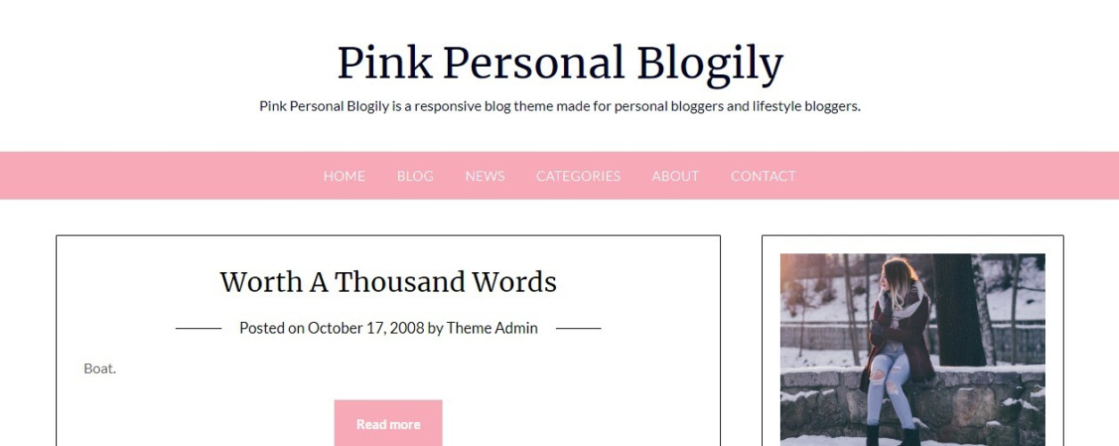 Pink Personal Blogily